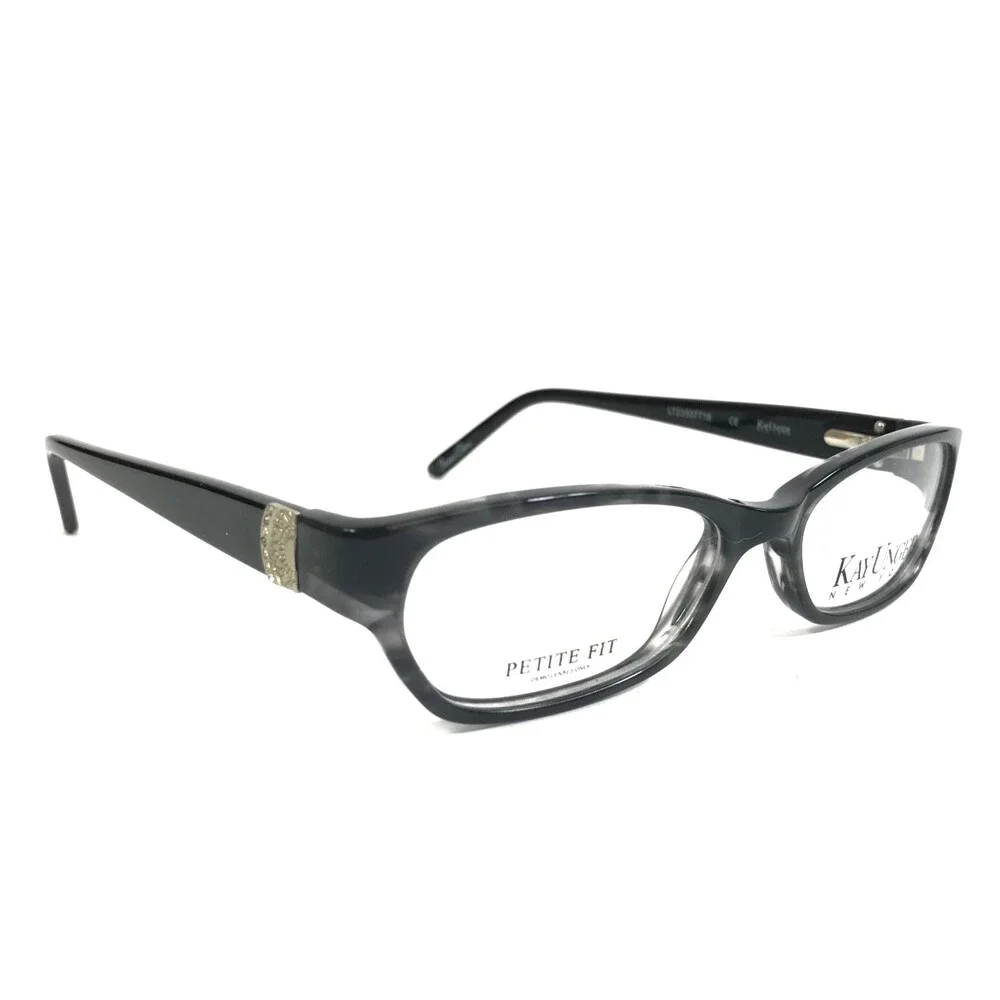Kay Unger Eyeglasses Frames K147 BLK Shiny Black Cat Eye Full Rim 49-16-135